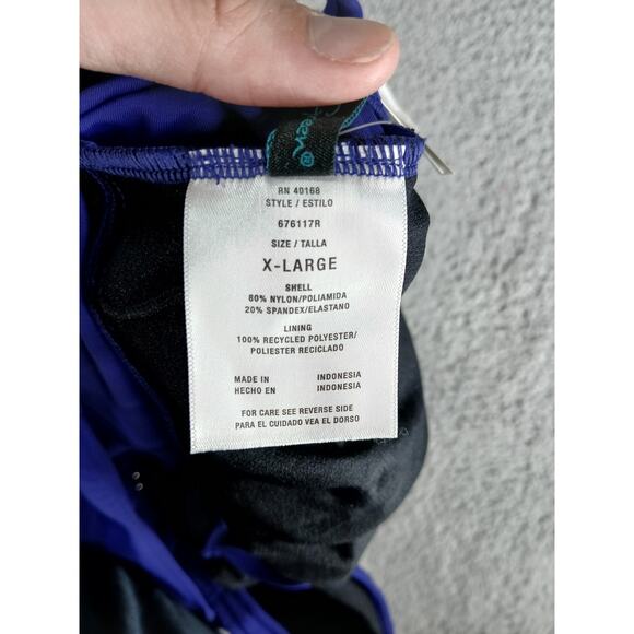 Aqua Green One Piece Swimsuit Womens XL Purple Solid Cheeky Padded V Neck NWT - Picture 9 of 10